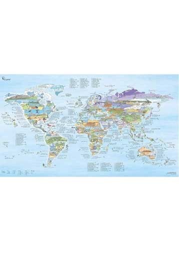 Awesome Maps-Surftrip MapRewritable Wereldkaart